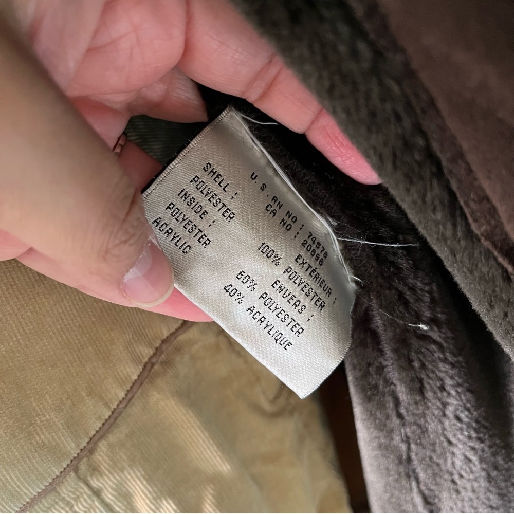 Vintage 90s Cache Brown Suede Penny Lane Fur Trim Coat Old Money Womens Small - Picture 5 of 6